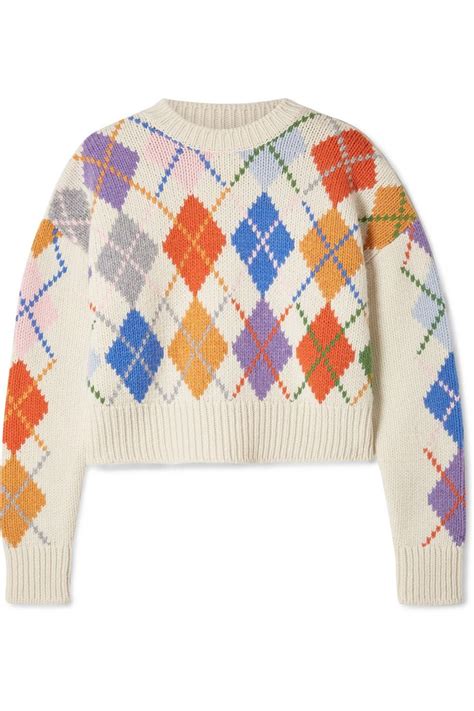 miu miu argyle sweater